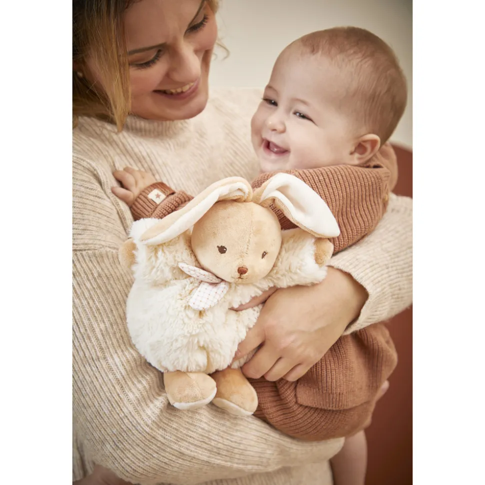 Peluche lapin patapouf 17 cm crème