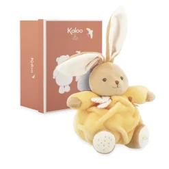Peluche lapin patapouf 17 cm jaune