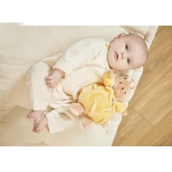 Peluche lapin patapouf 17 cm jaune