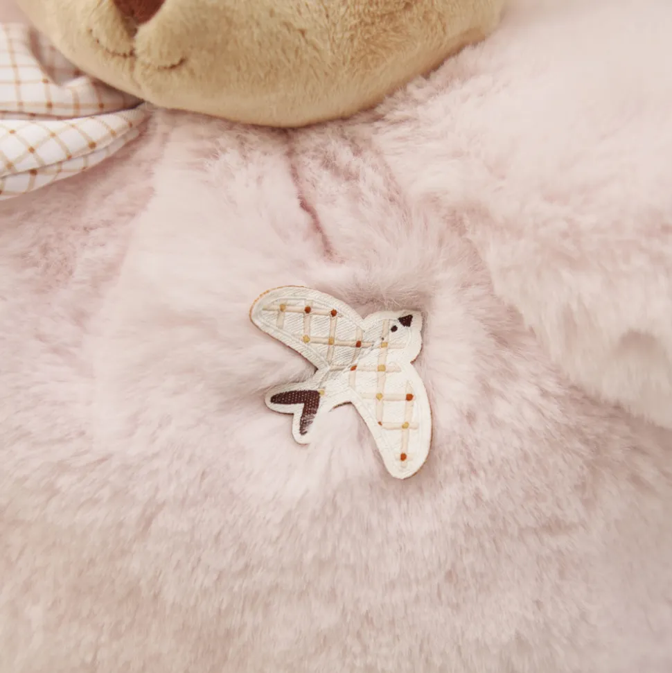 Peluche lapin patapouf 25 cm rose