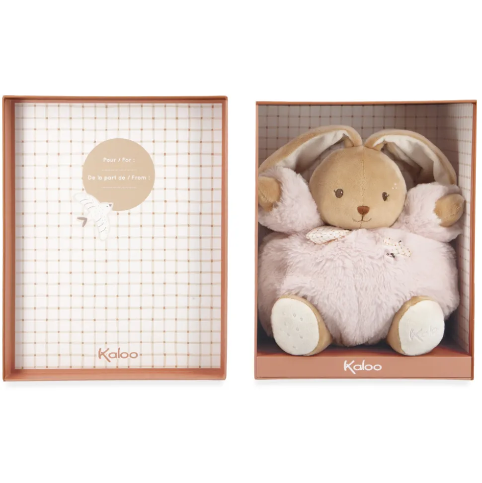 Peluche lapin patapouf 25 cm rose