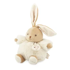 Peluche lapin patapouf musical 17 cm crème
