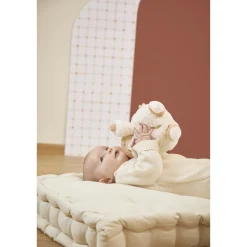 Peluche lapin patapouf musical 17 cm crème