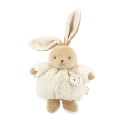 Peluche lapin patapouf musical 17 cm crème