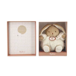 Peluche lapin patapouf musical 17 cm crème