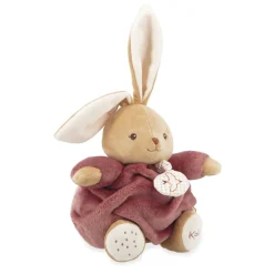 Peluche lapin patapouf musical 17 cm bordeaux