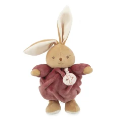 Peluche lapin patapouf musical 17 cm bordeaux
