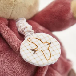 Peluche lapin patapouf musical 17 cm bordeaux