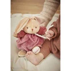 Peluche lapin patapouf musical 17 cm bordeaux