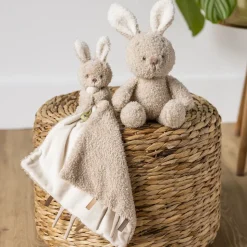 Peluche lapin teddy bouclette 24cm beige