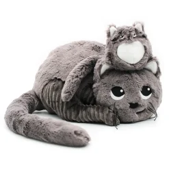 Peluche les ptipotos chat et son bébé gris