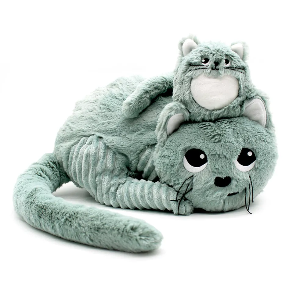 Peluche les ptipotos chat et son bébé menthe