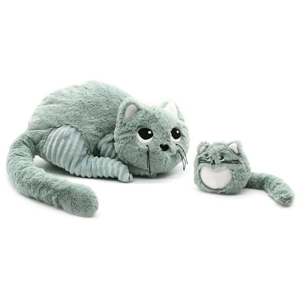 Peluche les ptipotos chat et son bébé menthe