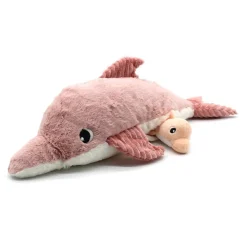 Peluche les ptipotos dauphin et son bébé rose