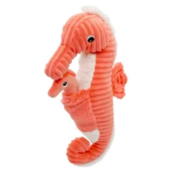 Peluche les ptipotos hippocampe et son bébé papadou corail