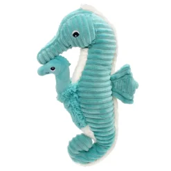 Peluche les ptipotos hippocampe et son bébé papadou aqua