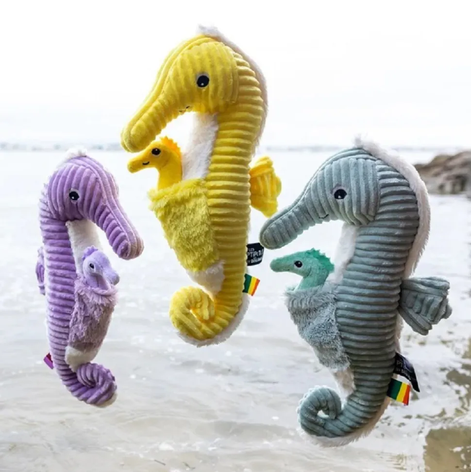 Peluche les ptipotos hippocampe et son bébé papadou menthe