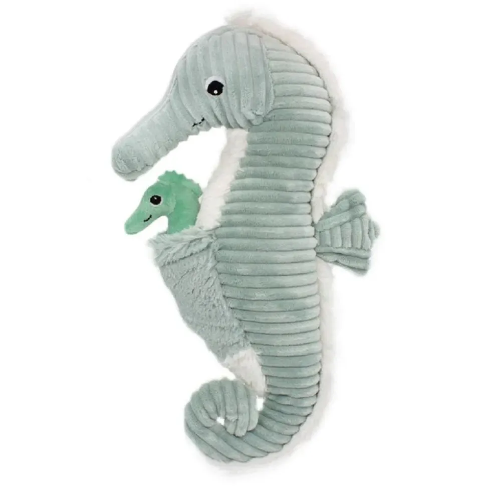 Peluche les ptipotos hippocampe et son bébé papadou menthe
