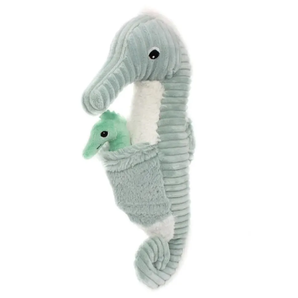 Peluche les ptipotos hippocampe et son bébé papadou menthe