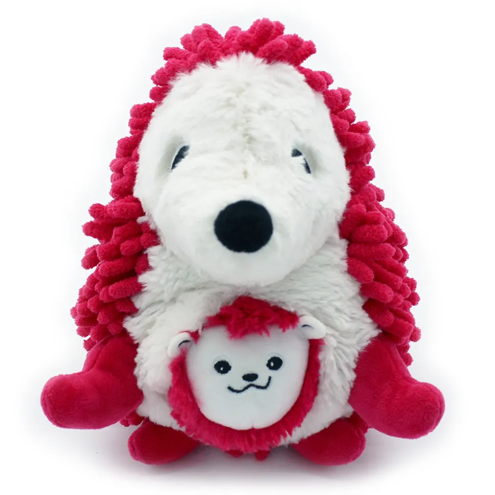 Peluche les ptipotos hérisson et son bébé piktou betterave