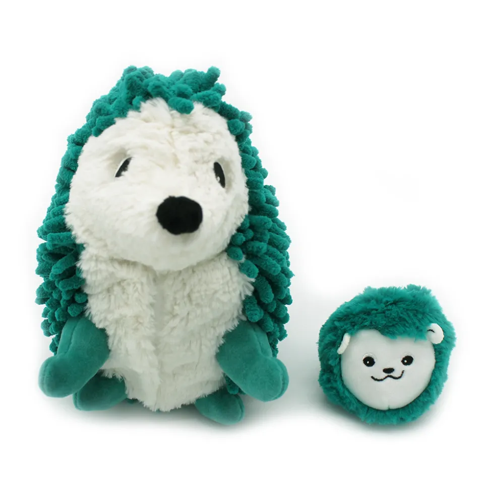 Peluche les ptipotos hérisson et son bébé piktou vert