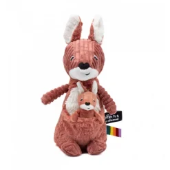 Peluche les ptipotos kangourou et son bébé allezou terracotta