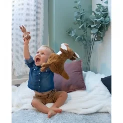 Peluche les ptipotos kangourou et son bébé allezou marron