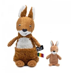 Peluche les ptipotos kangourou et son bébé allezou marron