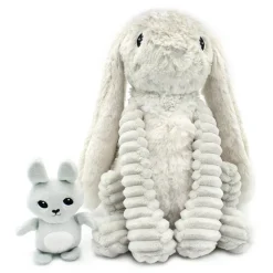 Peluche les ptipotos lapin et son bébé gris