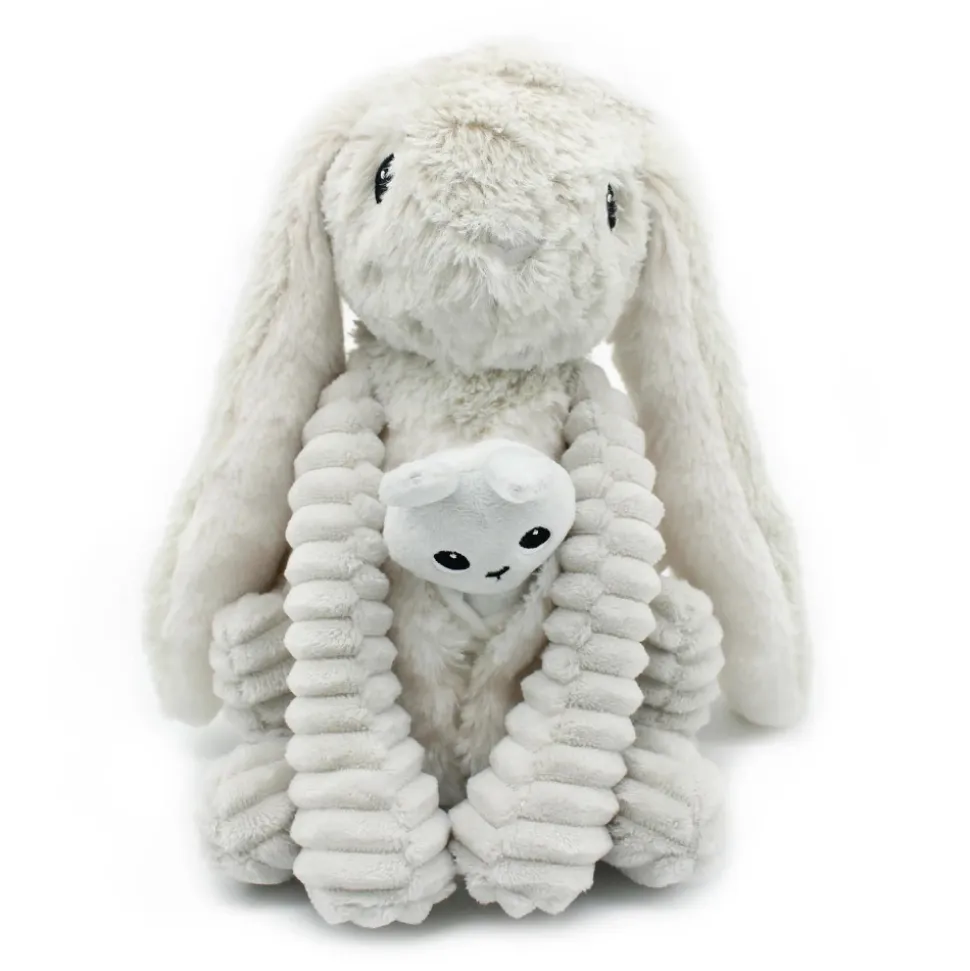 Peluche les ptipotos lapin et son bébé gris