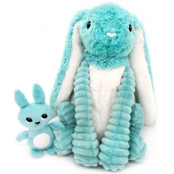 Peluche les ptipotos lapin et son bébé aqua