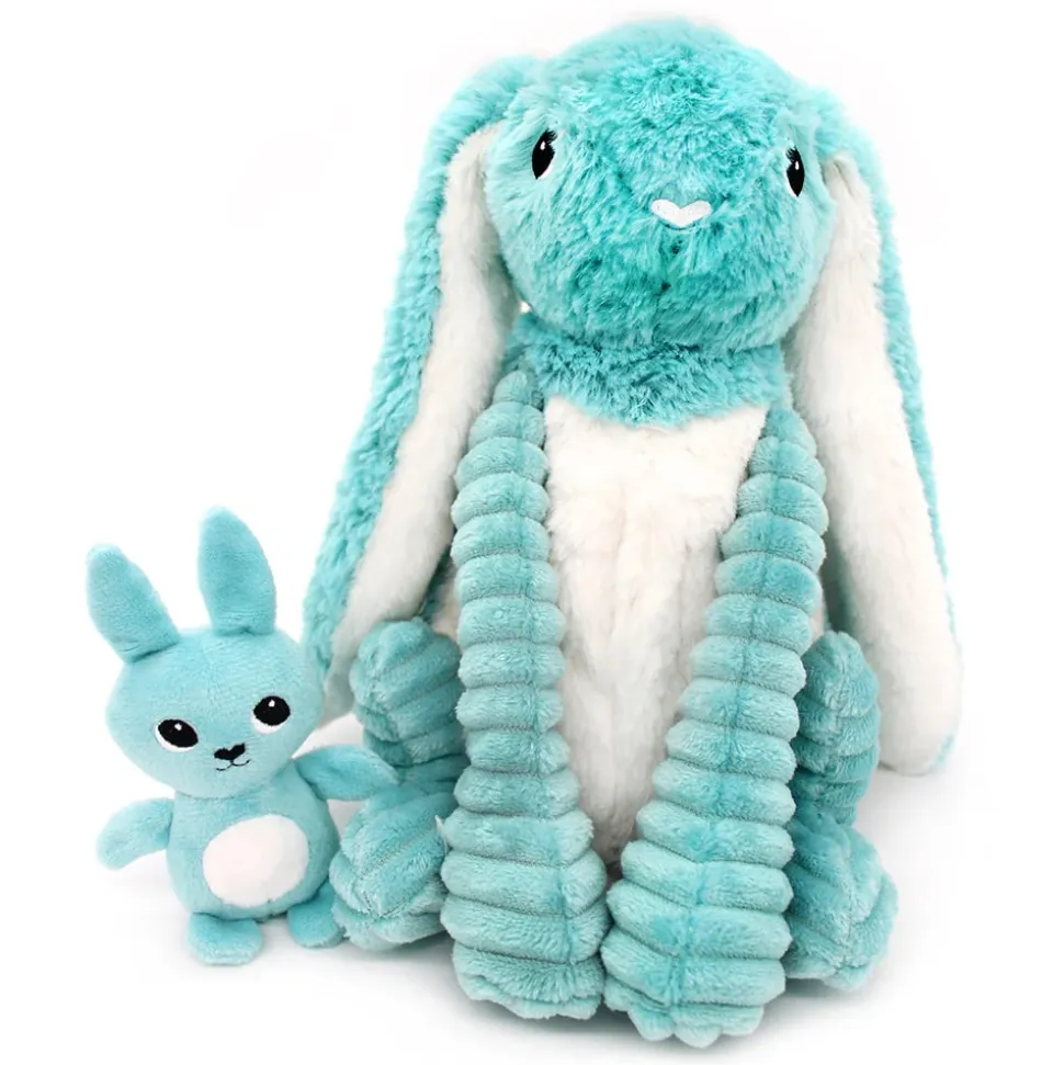 Peluche les ptipotos lapin et son bébé aqua