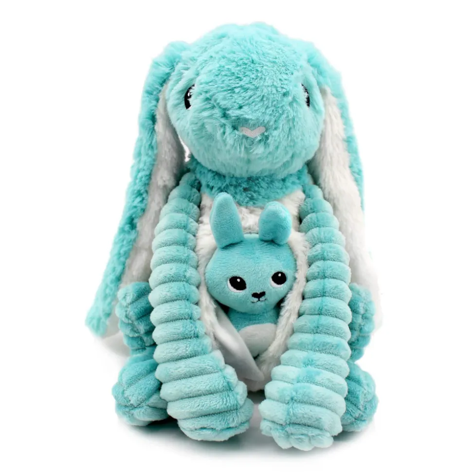 Peluche les ptipotos lapin et son bébé aqua