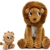 Peluche les ptipotos le lion graou papa et bébé