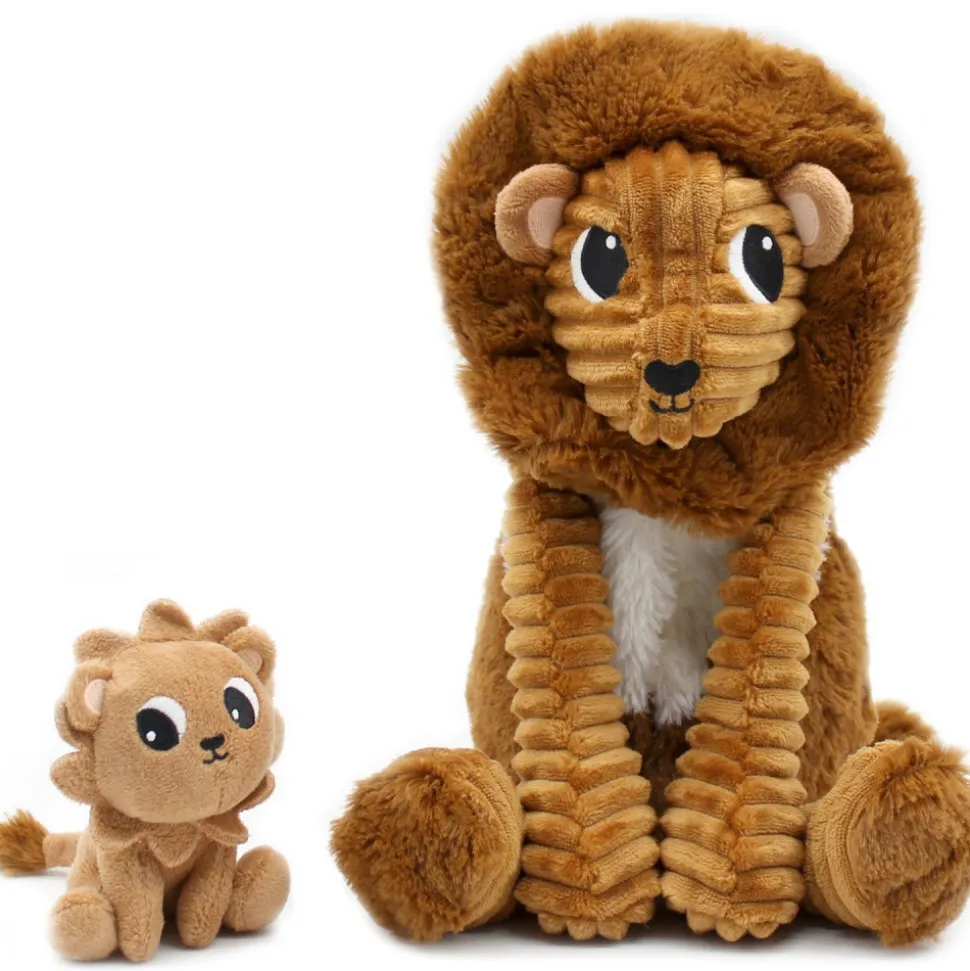 Peluche les ptipotos le lion graou papa et bébé