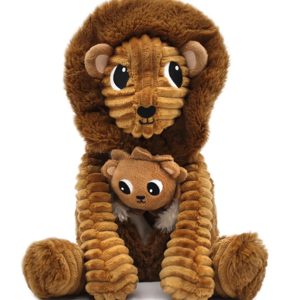 Peluche les ptipotos le lion graou papa et bébé