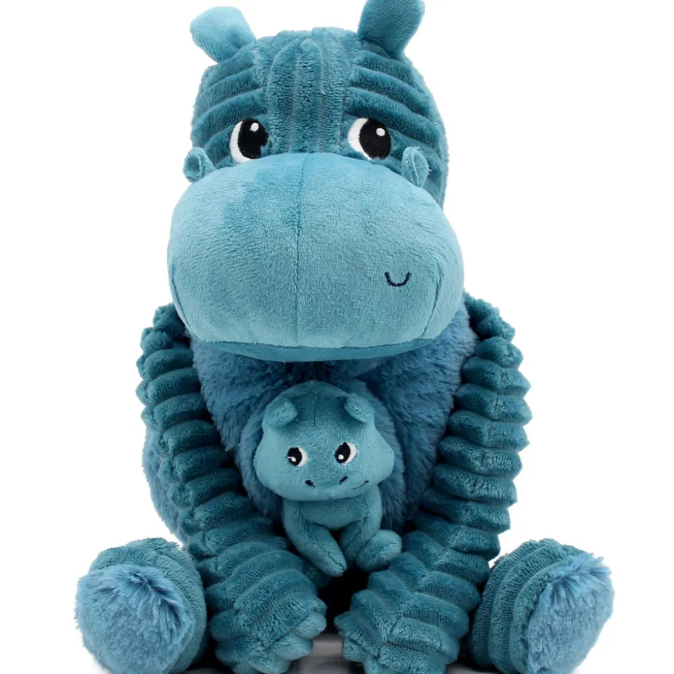 Peluche les ptipotos l'hippopotame bibou maman et bébé