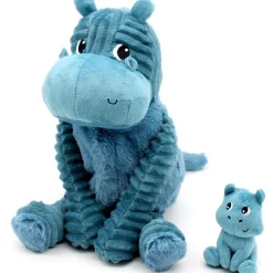 Peluche les ptipotos l'hippopotame bibou maman et bébé
