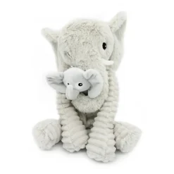 Peluche les ptipotos éléphant et son bébé gris