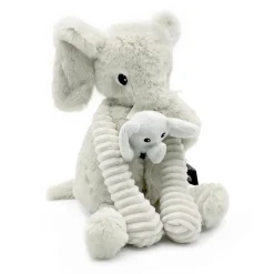 Peluche les ptipotos éléphant et son bébé gris