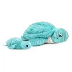 Peluche les ptipotos maman et bébé tortue aqua