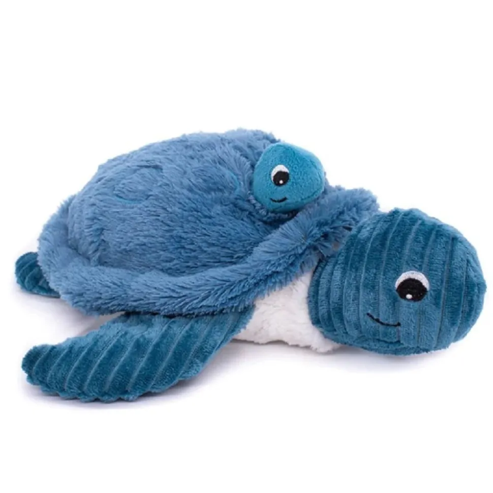 Peluche les ptipotos maman et bébé tortue bleu