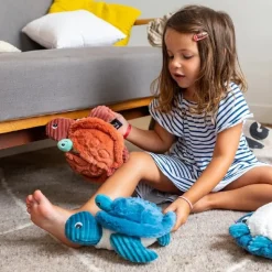 Peluche les ptipotos maman et bébé tortue bleu