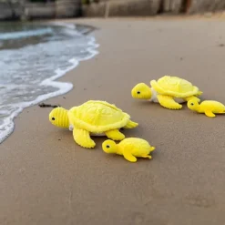 Peluche les ptipotos maman et bébé tortue jaune