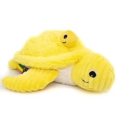 Peluche les ptipotos maman et bébé tortue jaune