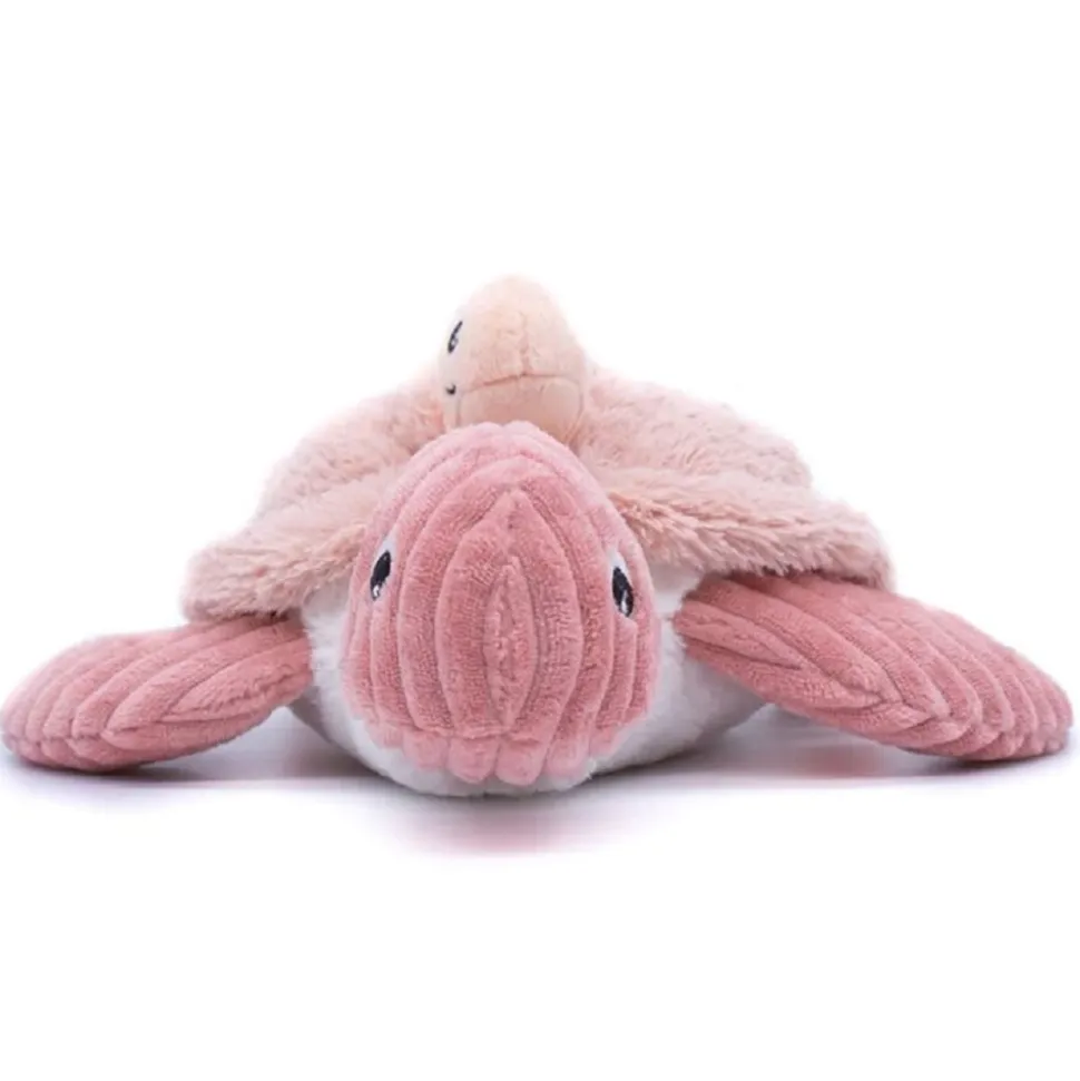 Peluche les ptipotos maman et bébé tortue rose