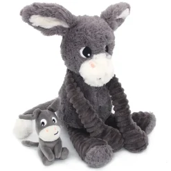 Peluche les ptipotos âne et son bébé