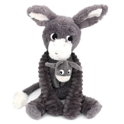 Peluche les ptipotos âne et son bébé