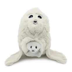 Peluche les ptipotos otarie maman et bébé gris clair