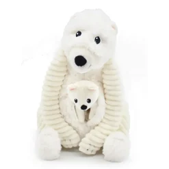 Peluche les ptipotos ours polaire maman et bébé blanc